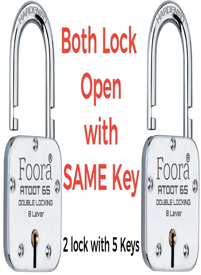 Foora Atoot 65 - Door Lock Set for Home & Shop | 2 Locks with Common Key | Same Key Lock Set(Common Key atoot 65) - Image 2